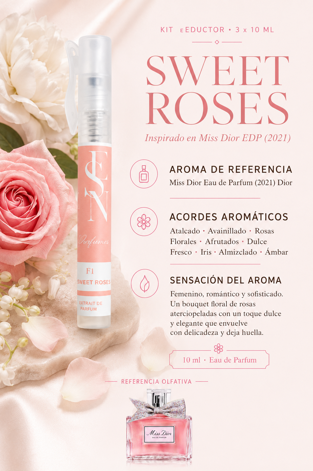 Kit de 3 perfumes elegantes femeninos