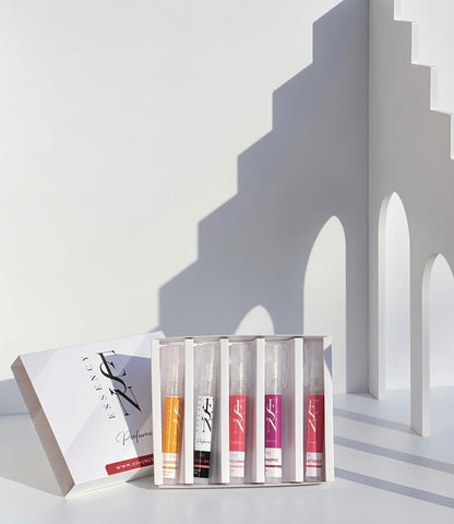 Kit de perfumes elegantes femeninos.