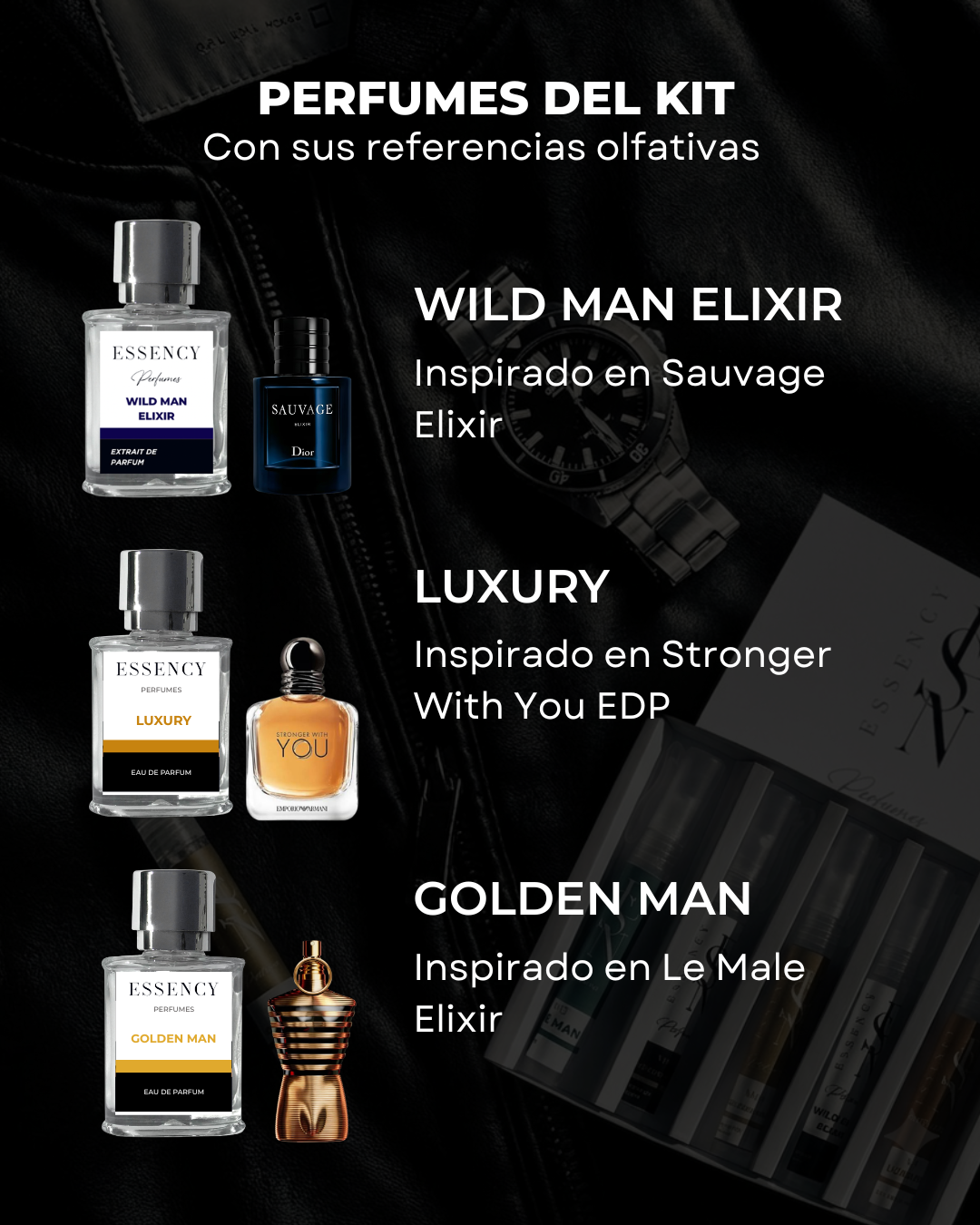 Kit de perfumes seductores masculinos