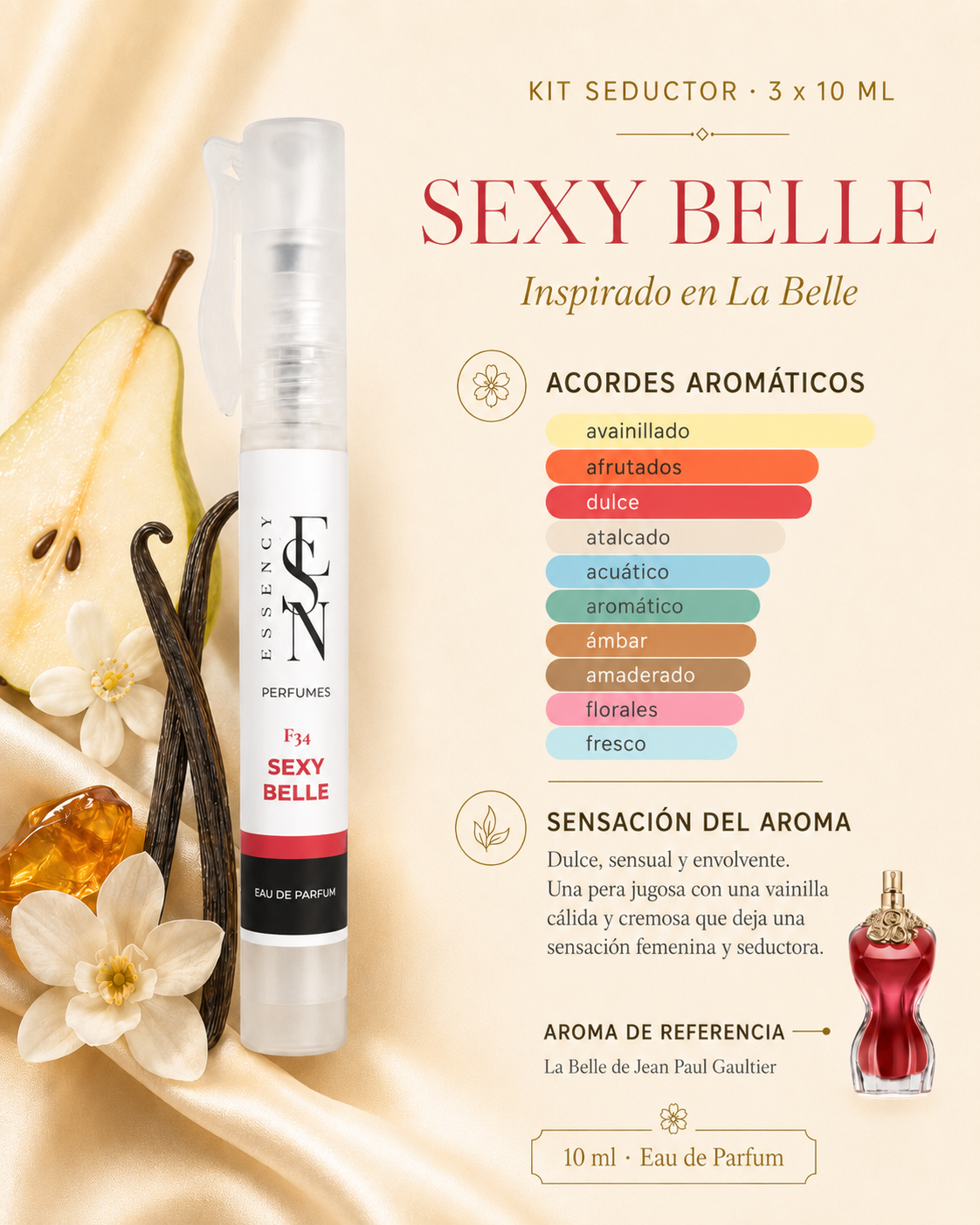 Kit de 3 perfumes seductores femeninos